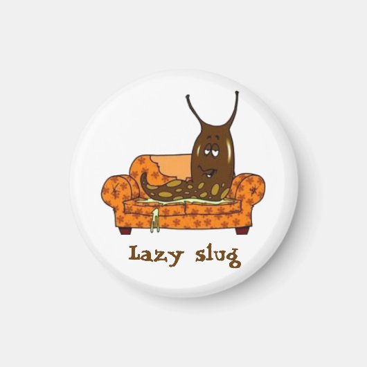 Retro Comic Toon Lazy Slug Magneet (Voorkant)