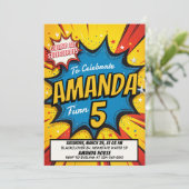 Retro Comic verjaardagsfeestje Kaart (Staand voorkant)