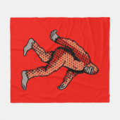 Retro Comic Woud Dier Pop Art Paneel Fleece Deken (Voorkant (Horizontaal))
