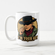Retro Comic Zwart-Hoed Cowboy I'm Your Guy