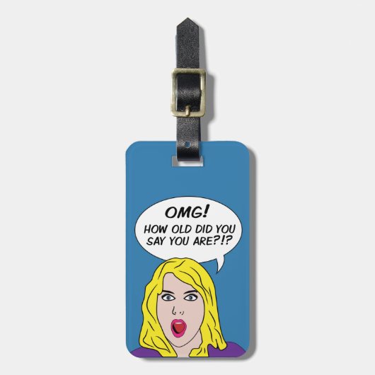 RETRO COMICS aangepaste bagagelabels (Voorkant verticaal)