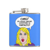 RETRO COMICS aangepaste kolf Heupfles (Voorkant)