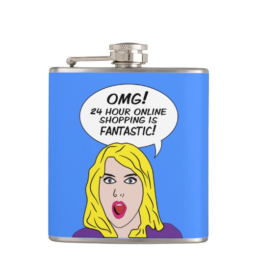 RETRO COMICS aangepaste kolf Heupfles (Voorkant)