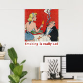 Retro Comics Boek Afbeeldingen - Roken is slecht v Poster (Thuiskantoor)