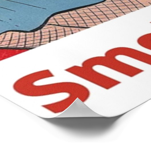 Retro Comics Boek Afbeeldingen - Roken is slecht v Poster (Hoek)