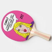 RETRO COMICS douane pingelt pongpeddel Tafeltennisbatje (Zijkant)