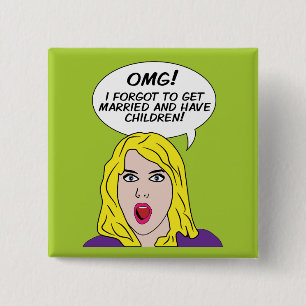 RETRO COMICS-knoppen Vierkante Button 5,1 Cm