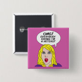 RETRO COMICS-knoppen Vierkante Button 5,1 Cm (Voorkant /achterkant)