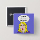 RETRO COMICS-knoppen Vierkante Button 5,1 Cm (Voorkant /achterkant)