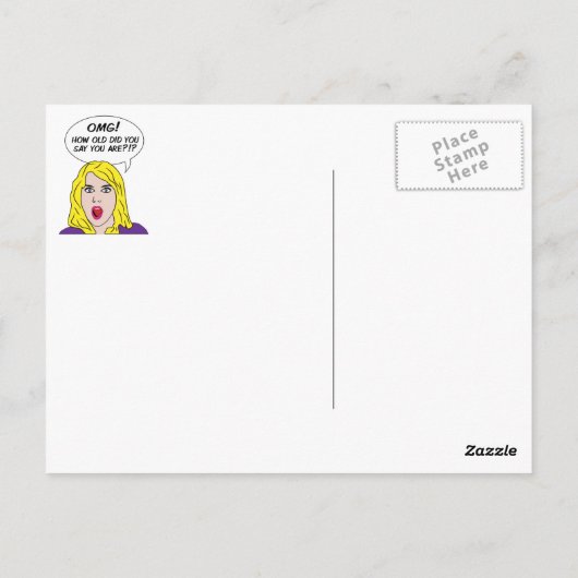 RETRO COMICS verjaardagsfeest briefkaart (Achterkant)