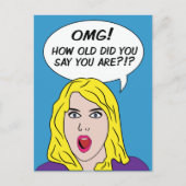 RETRO COMICS verjaardagsfeest briefkaart (Voorkant)