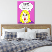 RETRO COMICS verpakte canvasafdruk Canvas Afdruk (Insitu (Slaapkamer))