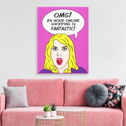 RETRO COMICS verpakte canvasafdruk Canvas Afdruk (Insitu (Woonkamer))