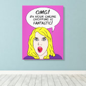 RETRO COMICS verpakte canvasafdruk Canvas Afdruk (Insitu (Houten vloer))