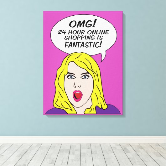 RETRO COMICS verpakte canvasafdruk Canvas Afdruk (Insitu (Houten vloer))