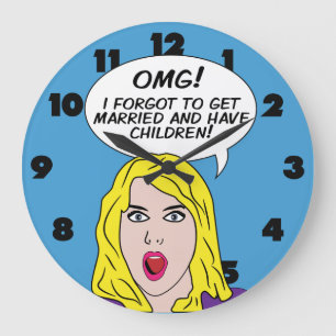 RETRO COMICS wall clock Grote Klok