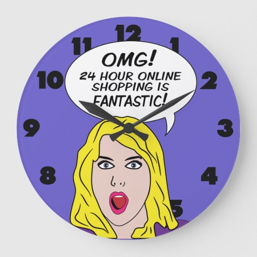 RETRO COMICS wall clock Grote Klok (Voorkant)
