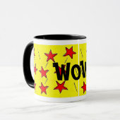 Retro Comix Stars "WOW" Mok (Voorkant links)