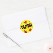 Retro Comix Sterren WOW! Ronde Sticker (Envelop)