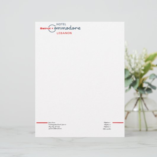 Retro Commodore Hotel Briefhoofd (Staand voorkant)