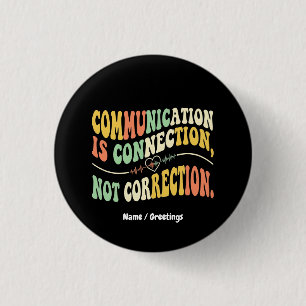 Retro Communicatie is Verbinding Niet Correctie Ronde Button 3,2 Cm