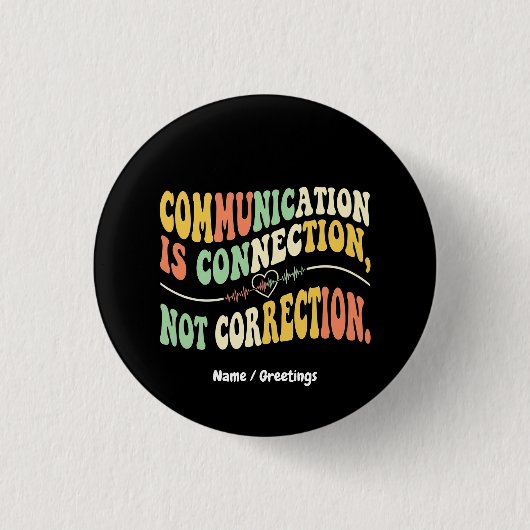 Retro Communicatie is Verbinding Niet Correctie Ronde Button 3,2 Cm (Voorkant)