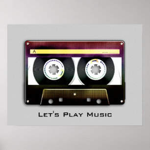  Retro Compact Audio Cassette Poster