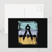 Retro Compass Architect Engineer Briefkaart (Voorkant / Achterkant)
