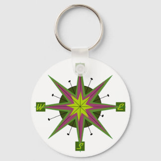 Retro Compass Design Sleutelhanger