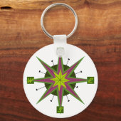 Retro Compass Design Sleutelhanger (Voorkant)