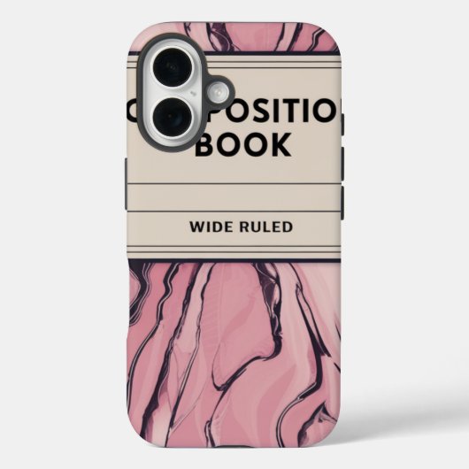 Retro Compositie Notitieboek Stijl Roze Swirl Hoes (Achterkant)