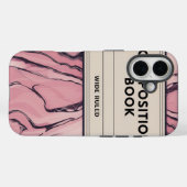 Retro Compositie Notitieboek Stijl Roze Swirl Hoes (Achterkant (horizontaal))