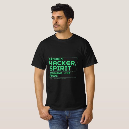 Retro Computer Command Line Pride T-shirt (Voorkant volledig)