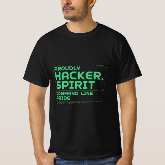 Retro Computer Command Line Pride T-shirt (Voorkant)