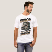 Retro Computer Fout 1974 Ontwerp T-shirt (Voorkant volledig)