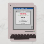 Retro Computer Funny Birthday Uitnodiging (Voorkant / Achterkant)
