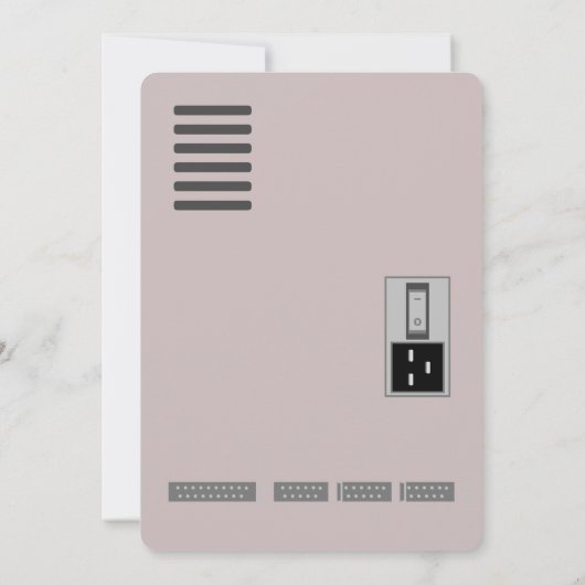 Retro Computer Funny Birthday Uitnodiging (Achterkant)