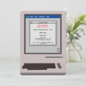 Retro Computer Grappige Verjaardag Uitnodiging (Staand voorkant)