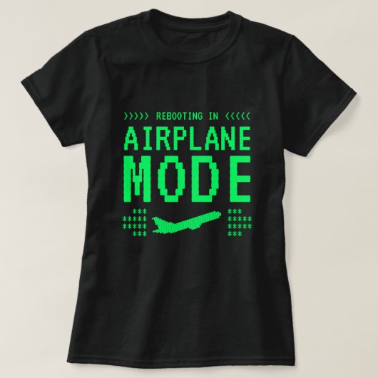 Retro Computer Style Airplane Mode T-Shirt (Design voorkant)