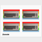  retro-computertoetsenbord? rechthoekige sticker (Vel)