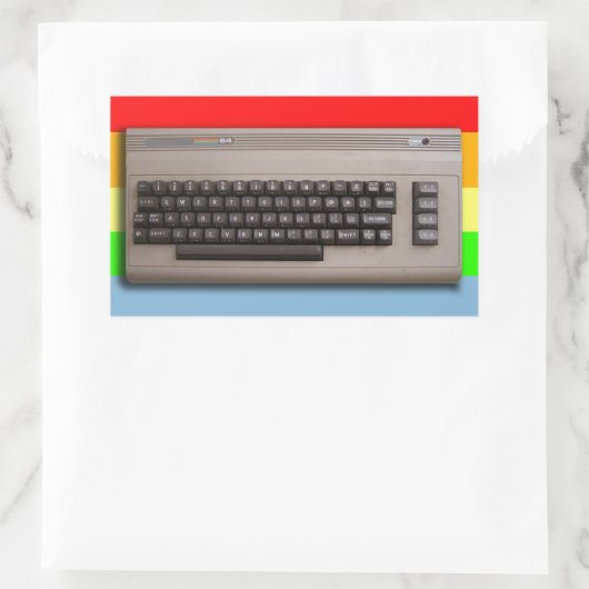 retro-computertoetsenbord? rechthoekige sticker (Tas)