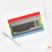  retro-computertoetsenbord? rechthoekige sticker (Envelop)