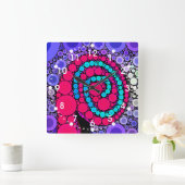 Retro Concentric Circles Cool Swirl Patroon Vierkante Klok (Huis)