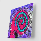 Retro Concentric Circles Cool Swirl Patroon Vierkante Klok (Hoek)