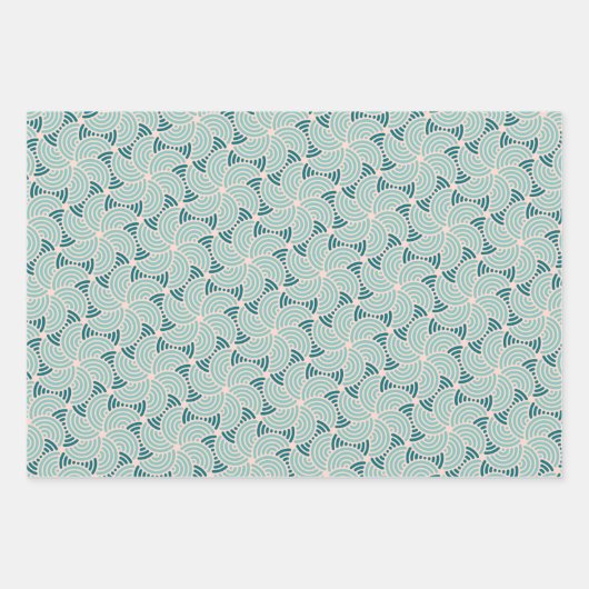 Retro concentrisch cirkelpatroon inpakpapier vel (Voorkant 3)