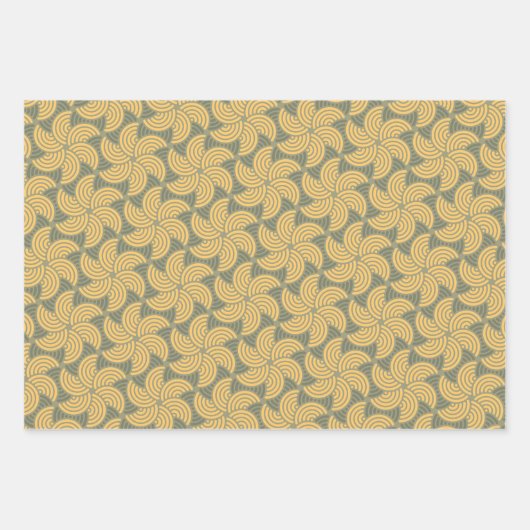 Retro concentrisch cirkelpatroon inpakpapier vel (Voorkant 2)