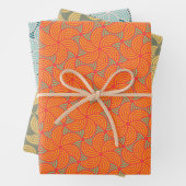 Retro concentrisch cirkelpatroon inpakpapier vel (In situ)