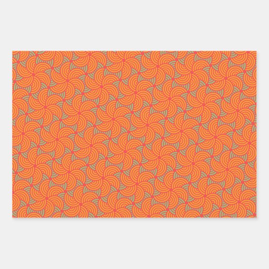 Retro concentrisch cirkelpatroon inpakpapier vel (Voorkant)