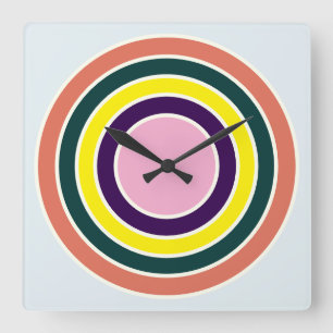 Retro Concentrische Cirkel Pop Art Wandklok
