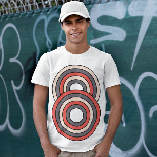 Retro concentrische cirkels geometrisch grafisch o t-shirt